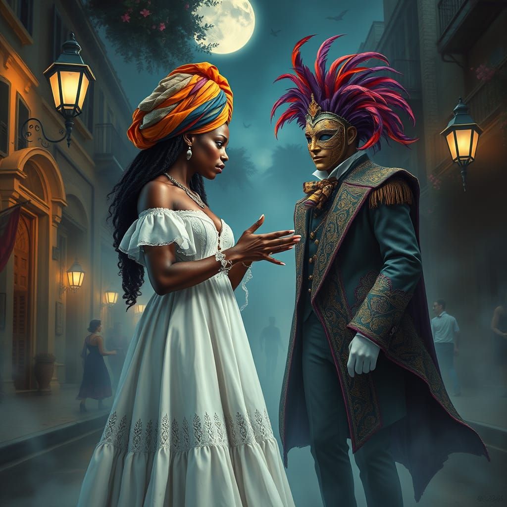 Exotic Voodoo Priestess Casts Love Spell in 18th Century New...