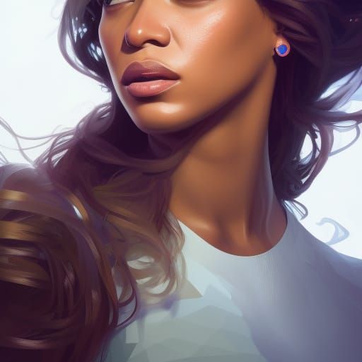 Beyoncé Portrait in Hyperdetailed Digital Art Style