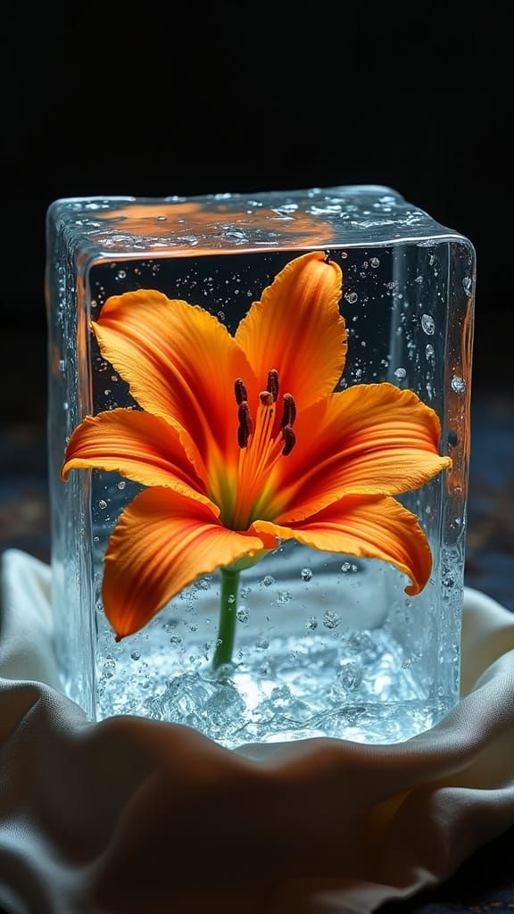 Imagine a pristine orange tiger lilly with the trompe-l'oeil...