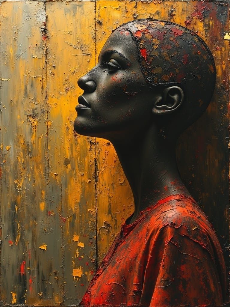 Rustic Oil Portrait of a Lover on the Run