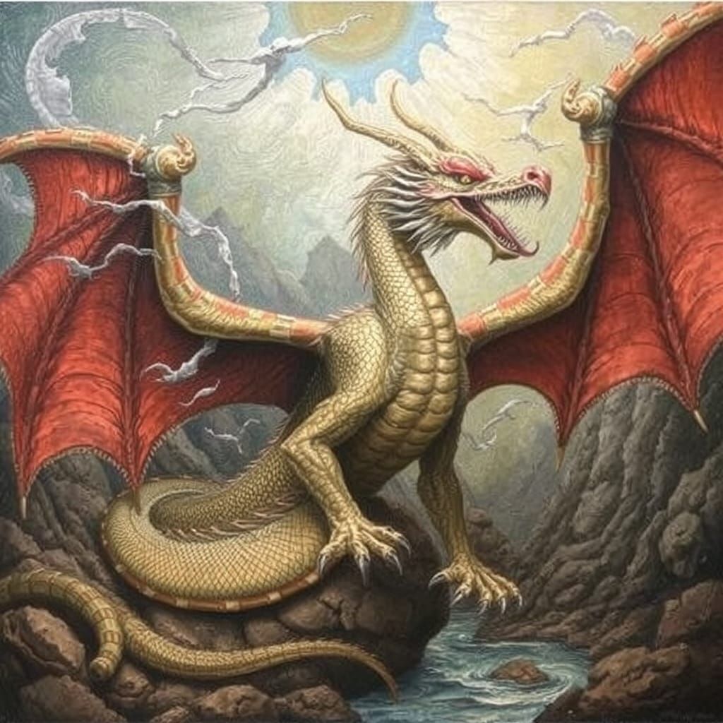 Surreal Dragon Inspired by Renaissance Masters