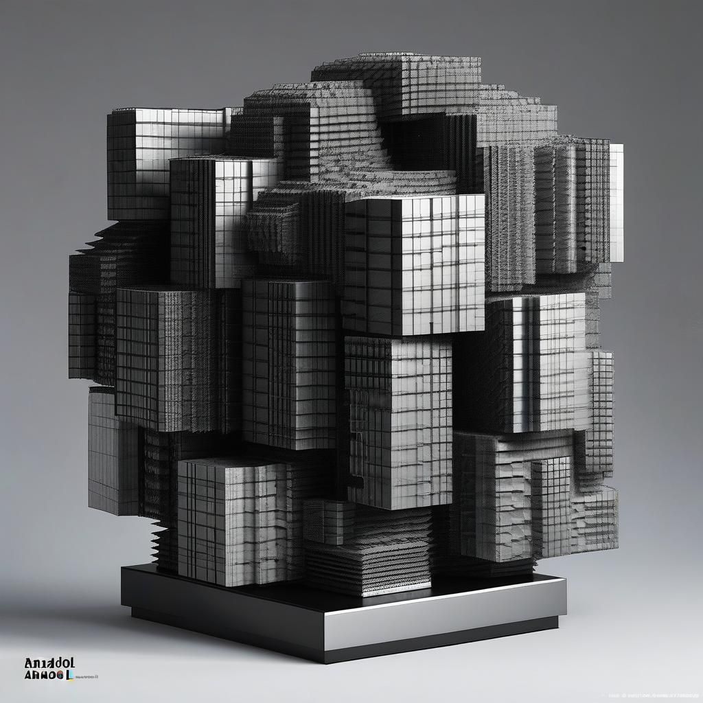 Abstract Data Sculpture in Refik Anadol Style