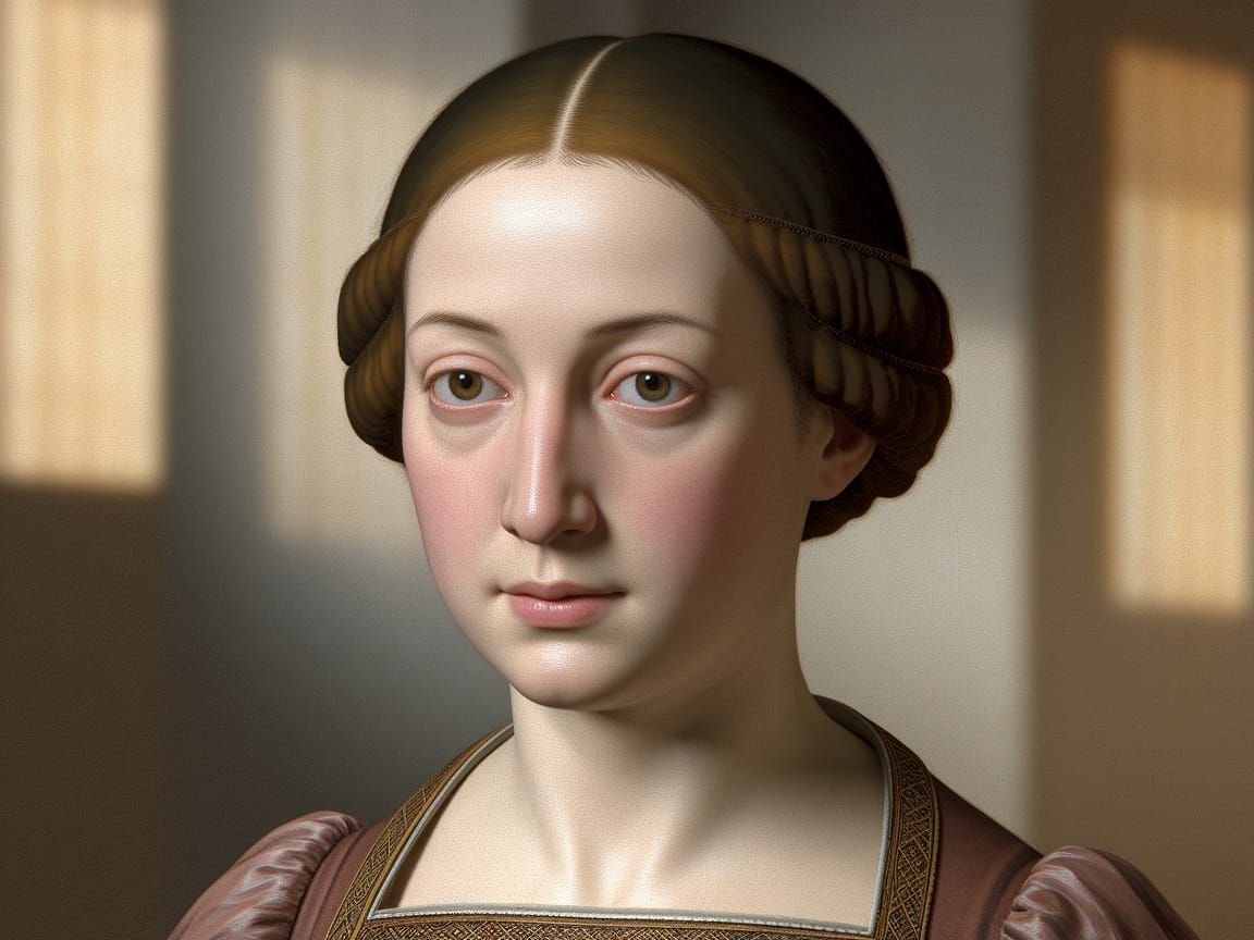 Hyper Realistic Renaissance Portrait in Extreme Close-Up