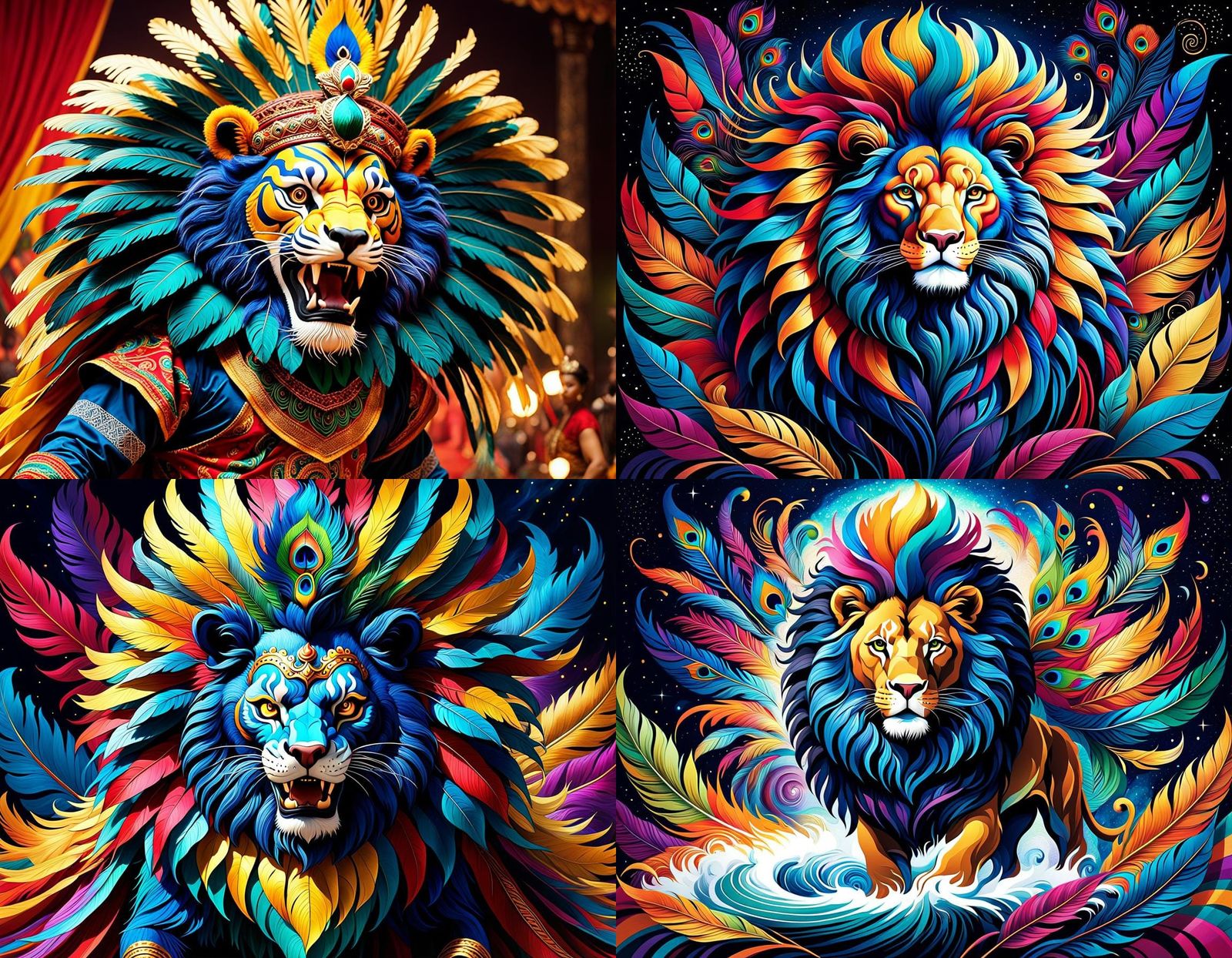 Reog Ponorogo Dance: A Majestic Cosmic Illustration