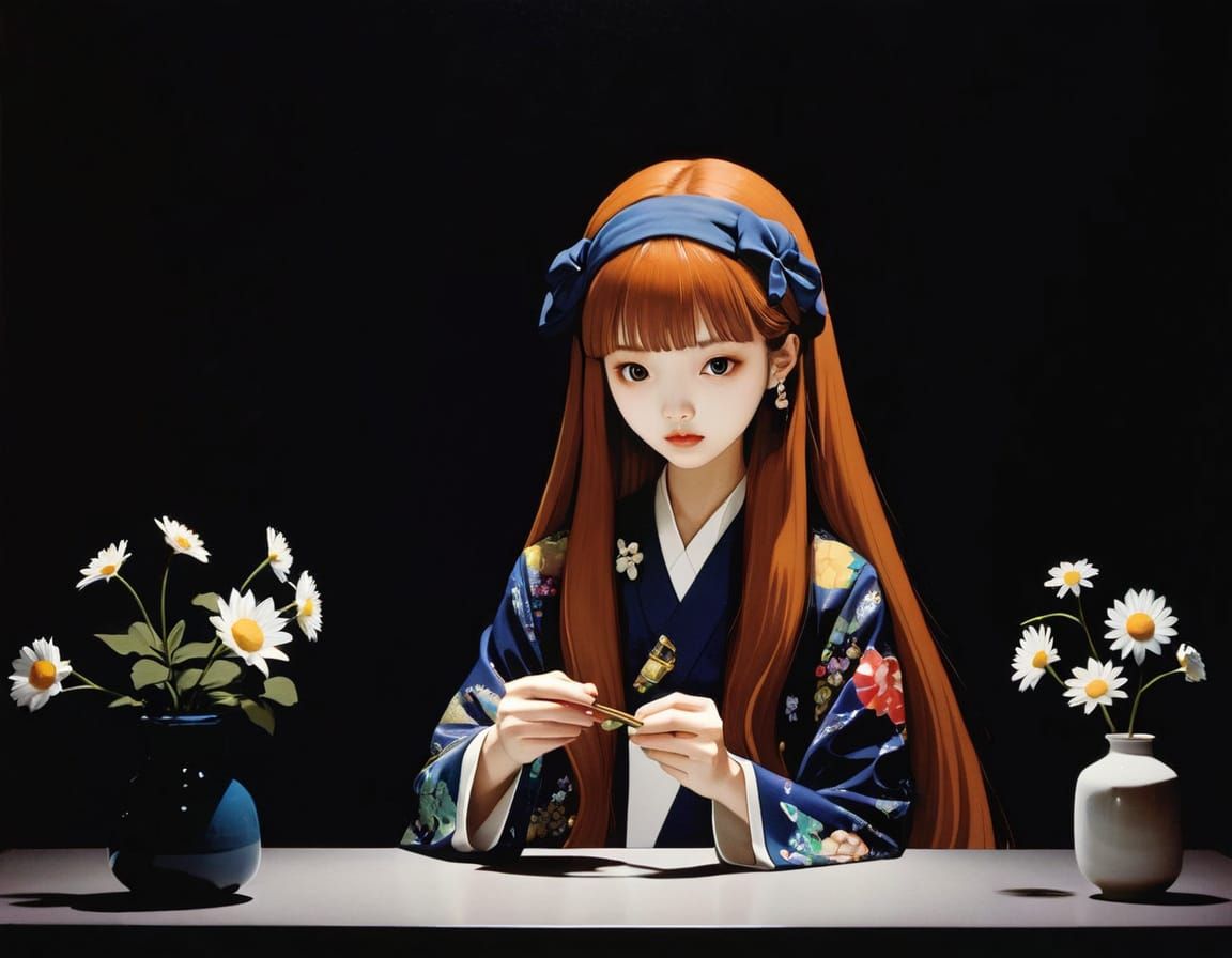 Surreal Figures in a Dreamlike Landscape