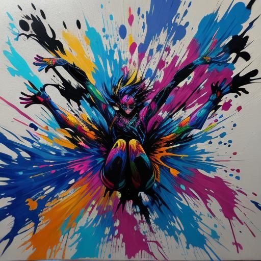 Woman Falls into Musical Void: Graffiti Art