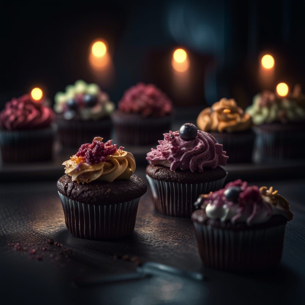 Delicious Cupcakes in Hyperrealistic Style