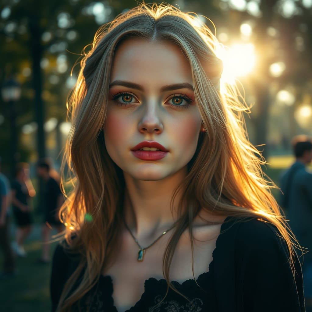 Hyperrealistic Vampire Portrait in Sunlight
