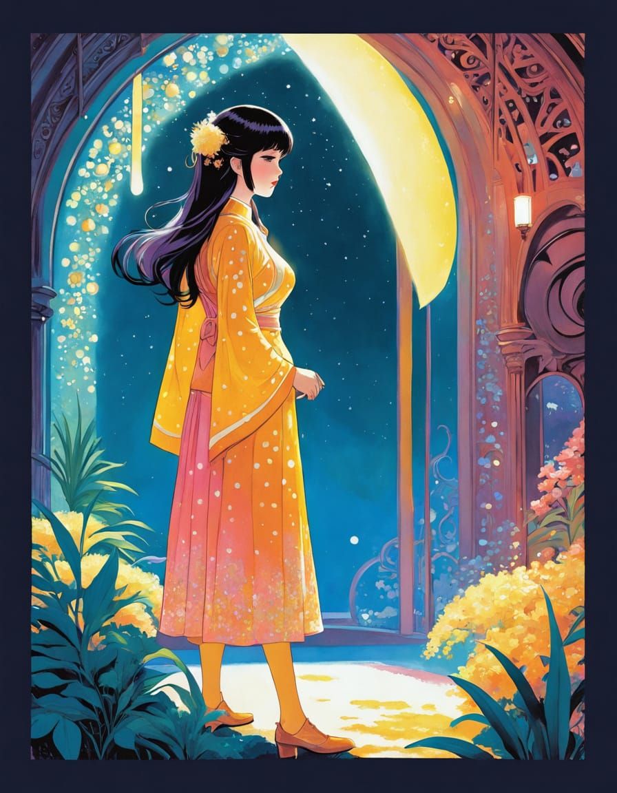 vibrant, dreamlike, impressionist style