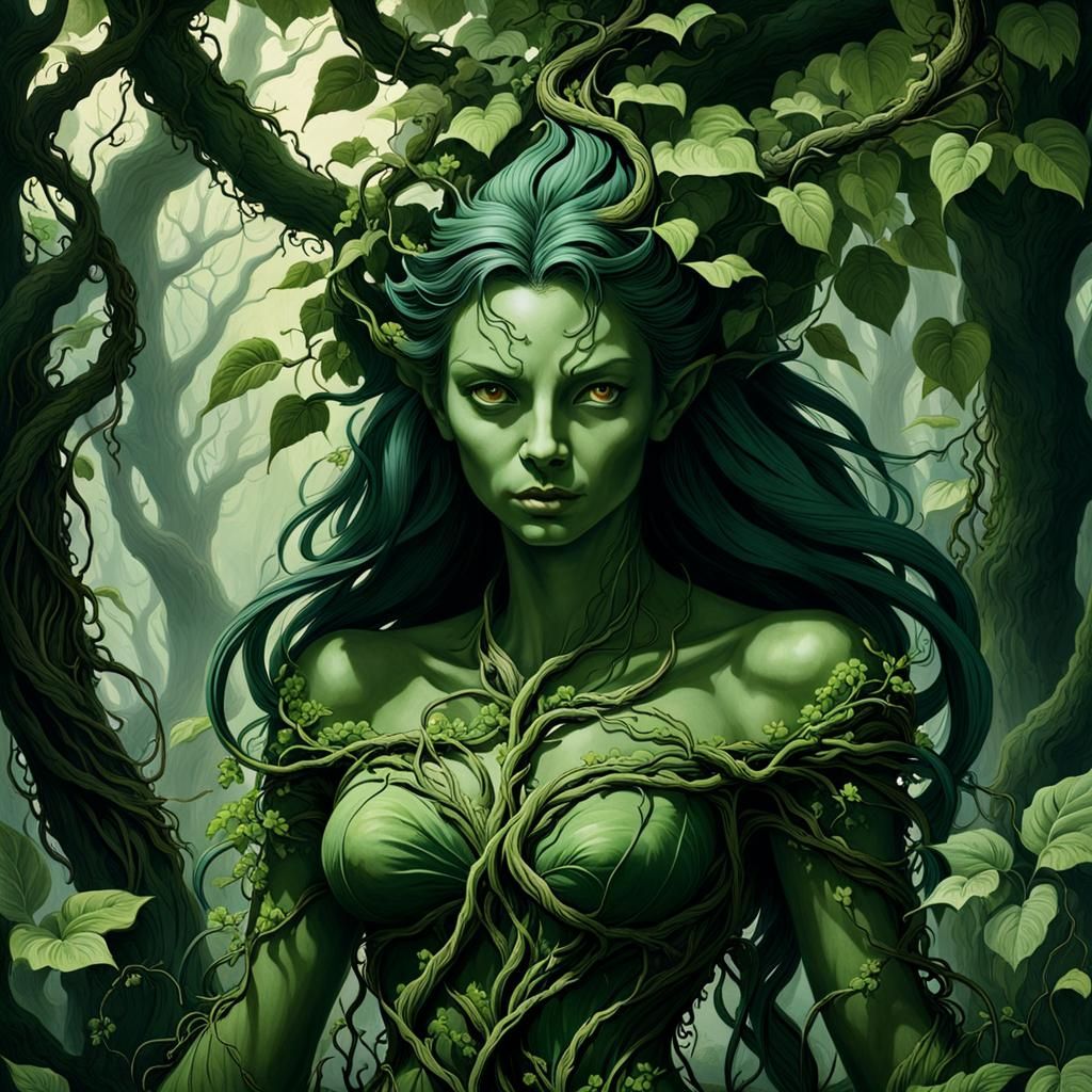 Plant Demon Woman of Vines and Bark