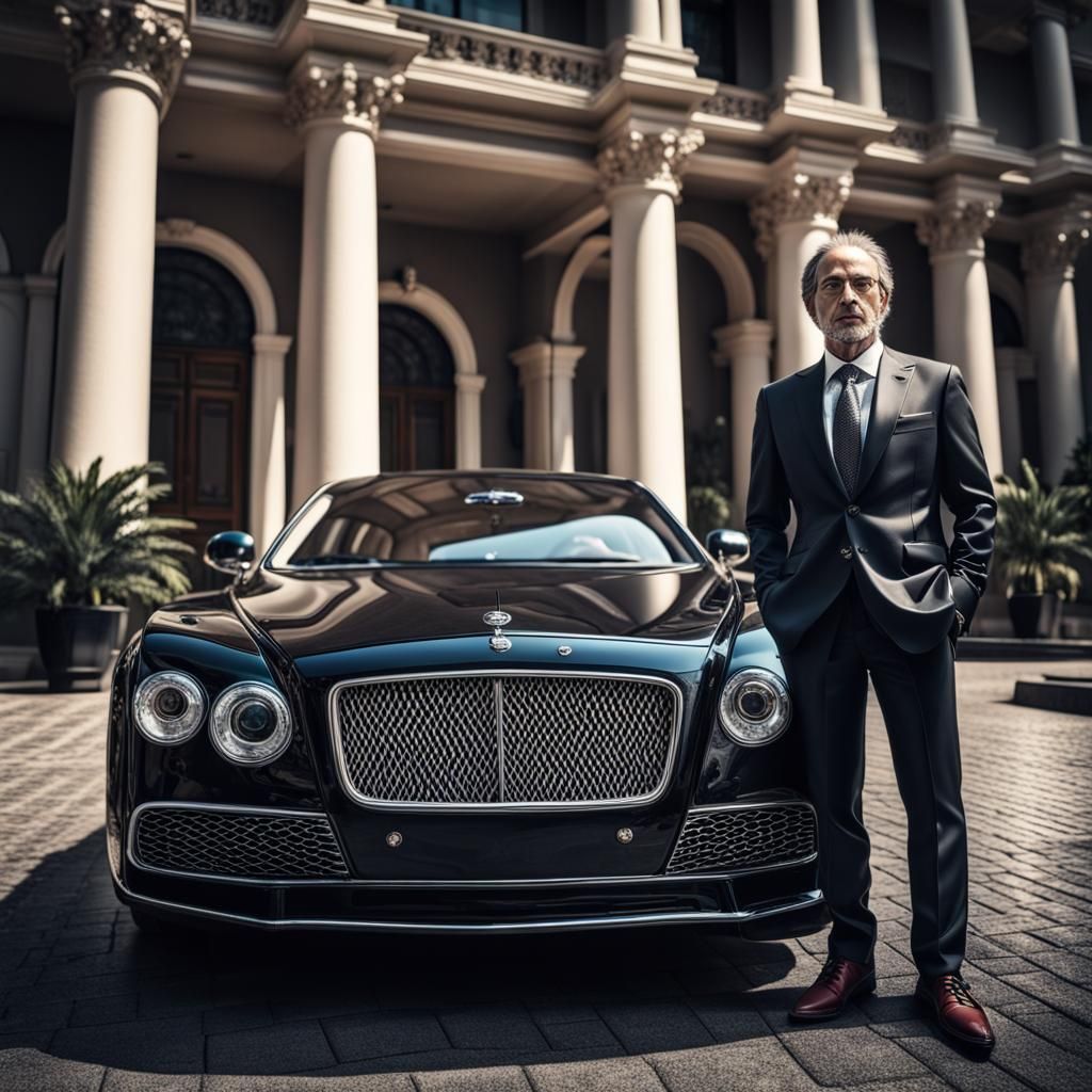 Millionaire Oligarch with Car: Hyperrealistic Render