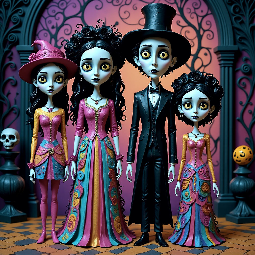 Eldritch Paper Mache Statues in Gothic Art Style