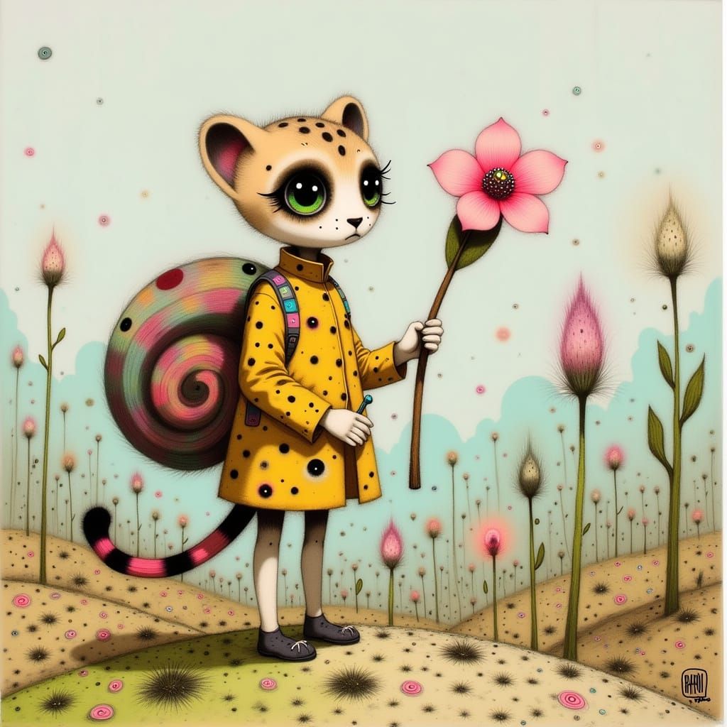 Whimsical Snail-Cheetah Adventure in a Fantastical World