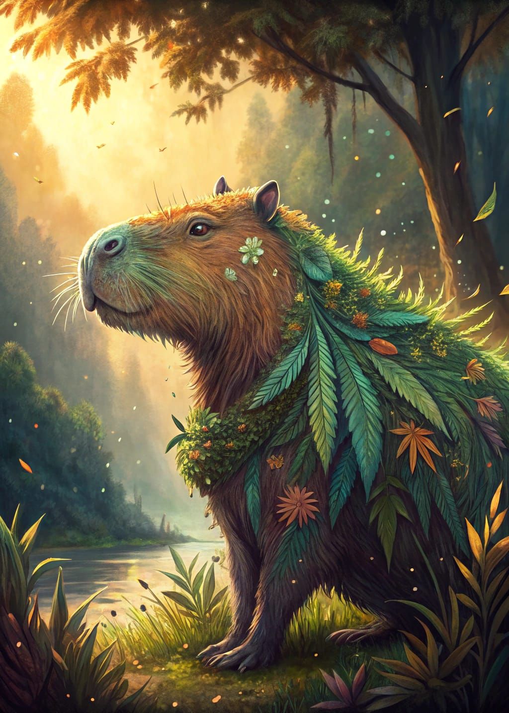 Whimsical Capybara Hybrid Digital Illustration