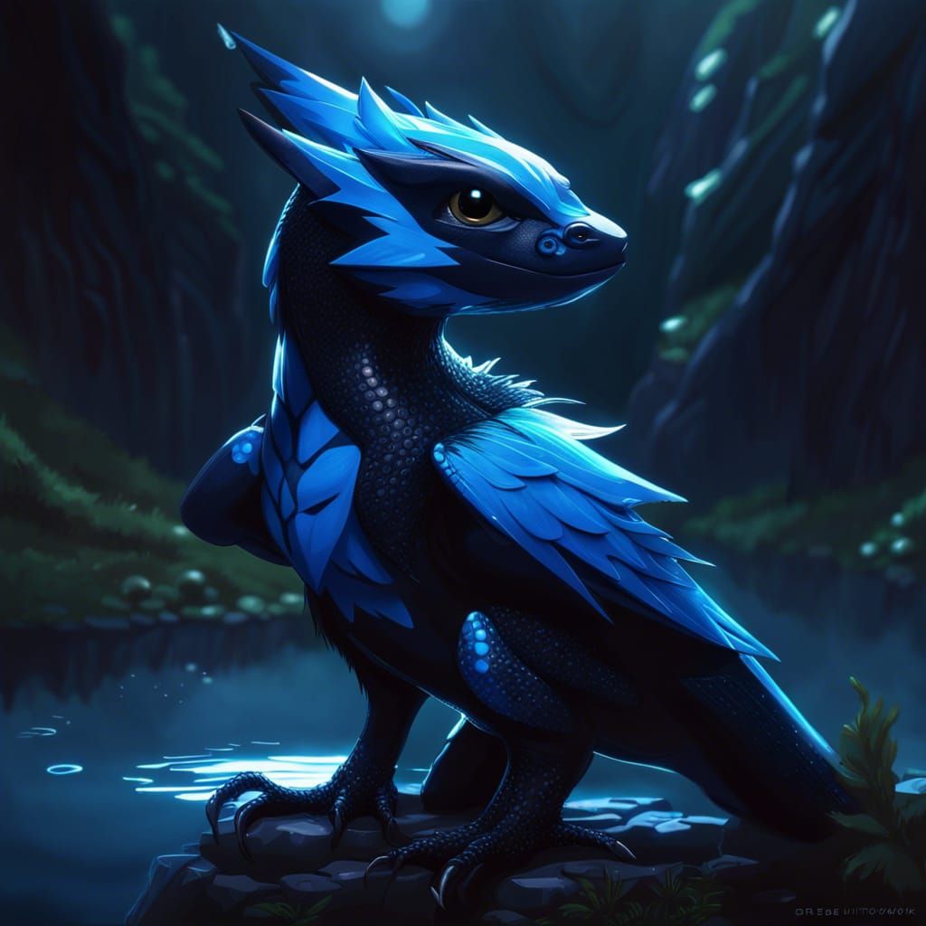 Anime Nightwing Dragon Portrait in Hyperrealism