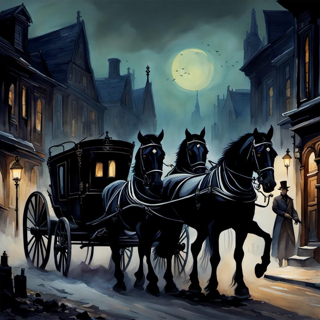 Sinister Vintage Carriage Descends on a Desolate Victorian S...