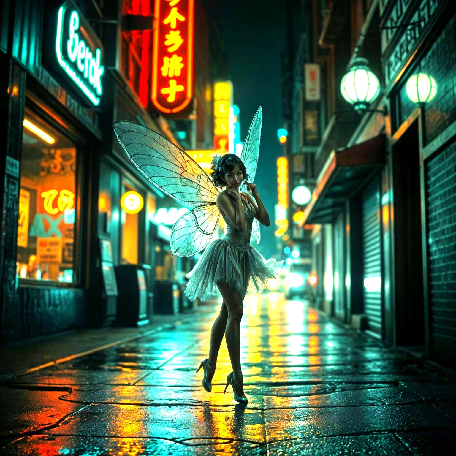 Fairy Amidst Urban Noir