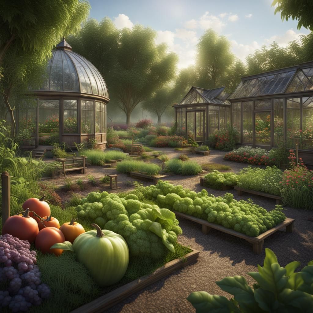 Abundant Food Forest and Gardens Landscape