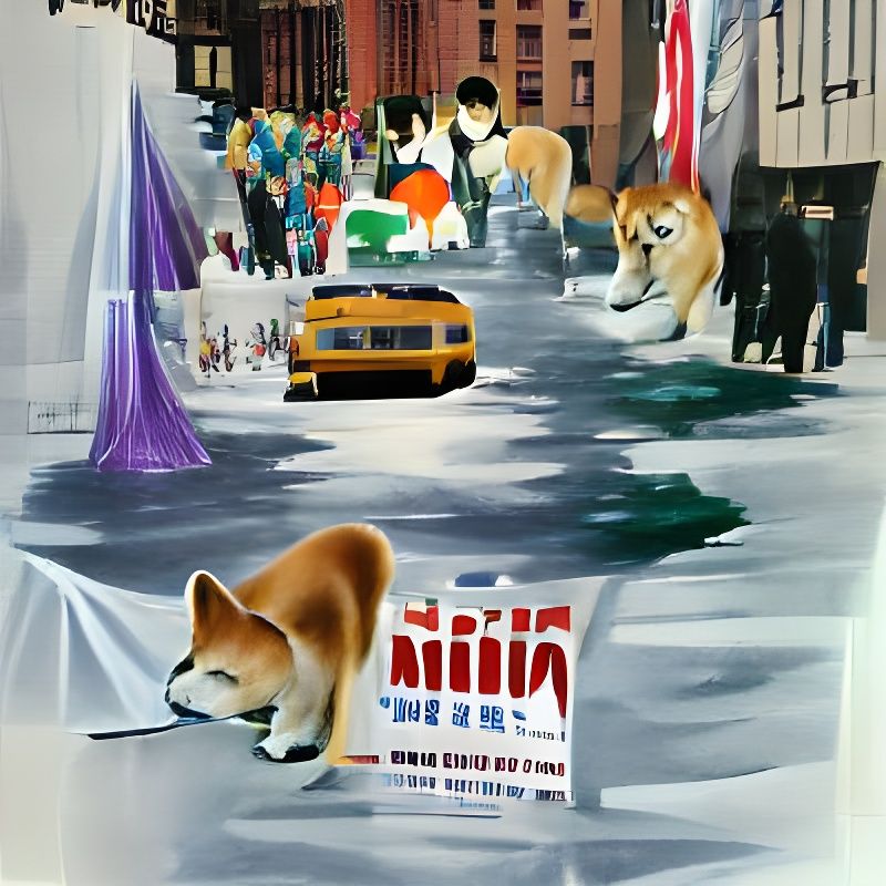 Shiba Inu Dog Party Poster Art in New York