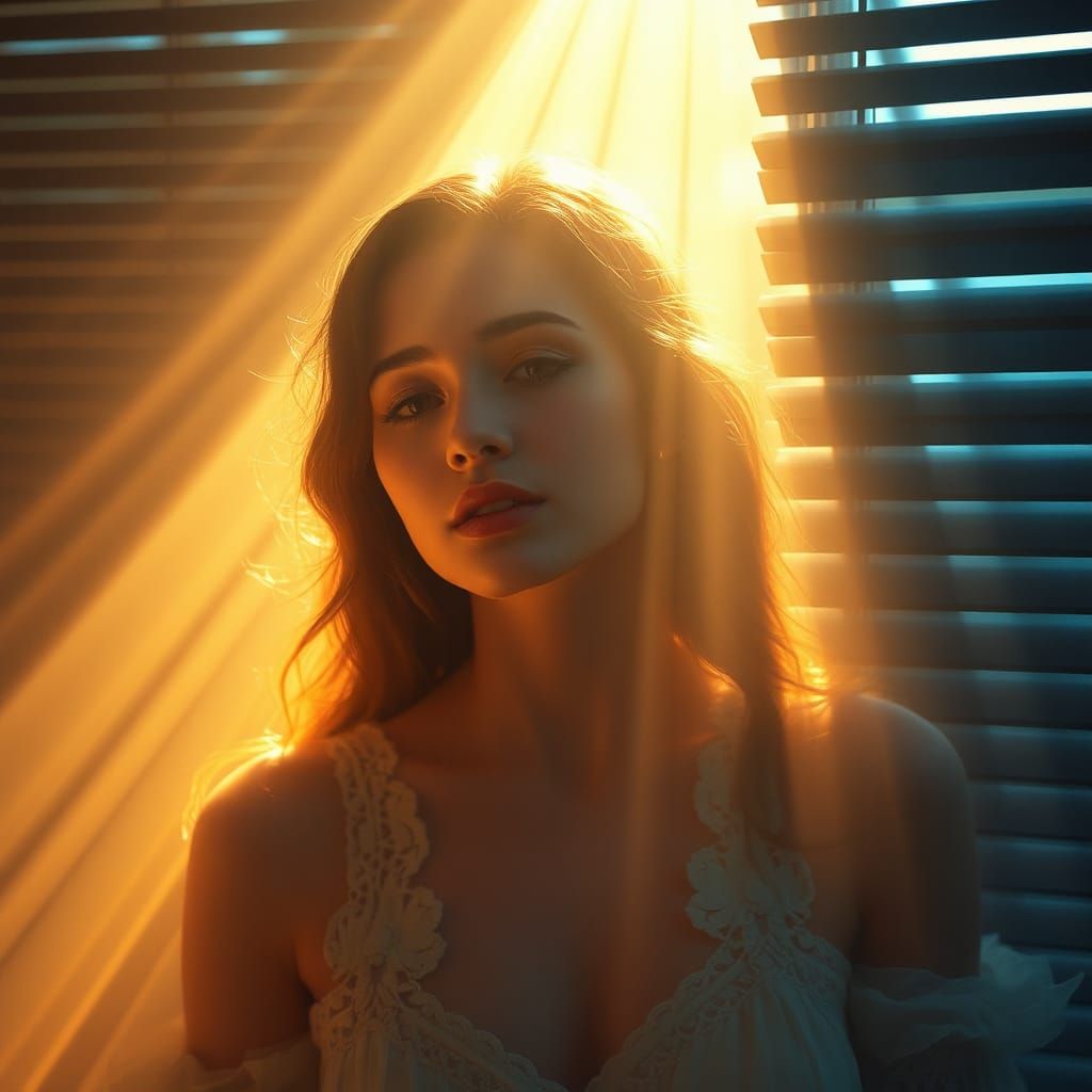 Mystical Woman in Ethereal Morning Light