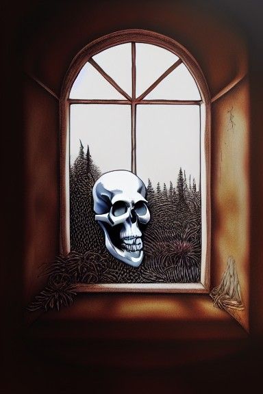 Forest Druid Skull in Dark Fantasy Style