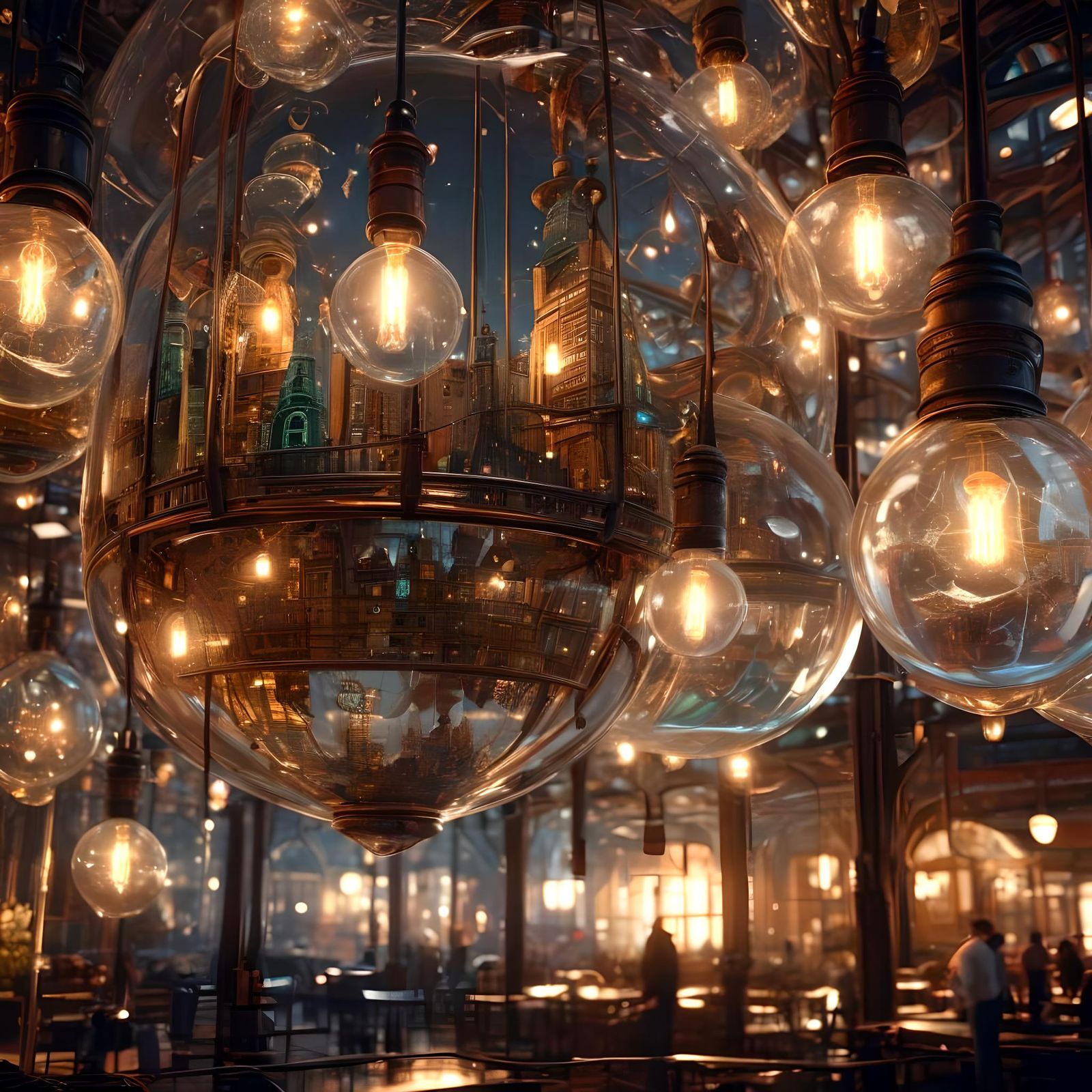 City in a Lightbulb: Glass Dome Metropolis