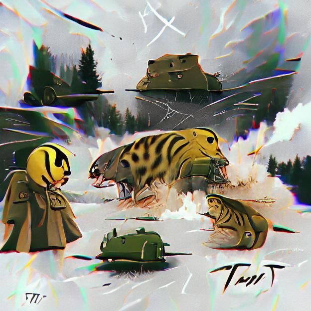 T34/76 Tanks Clash with Tiger Tank in WWII