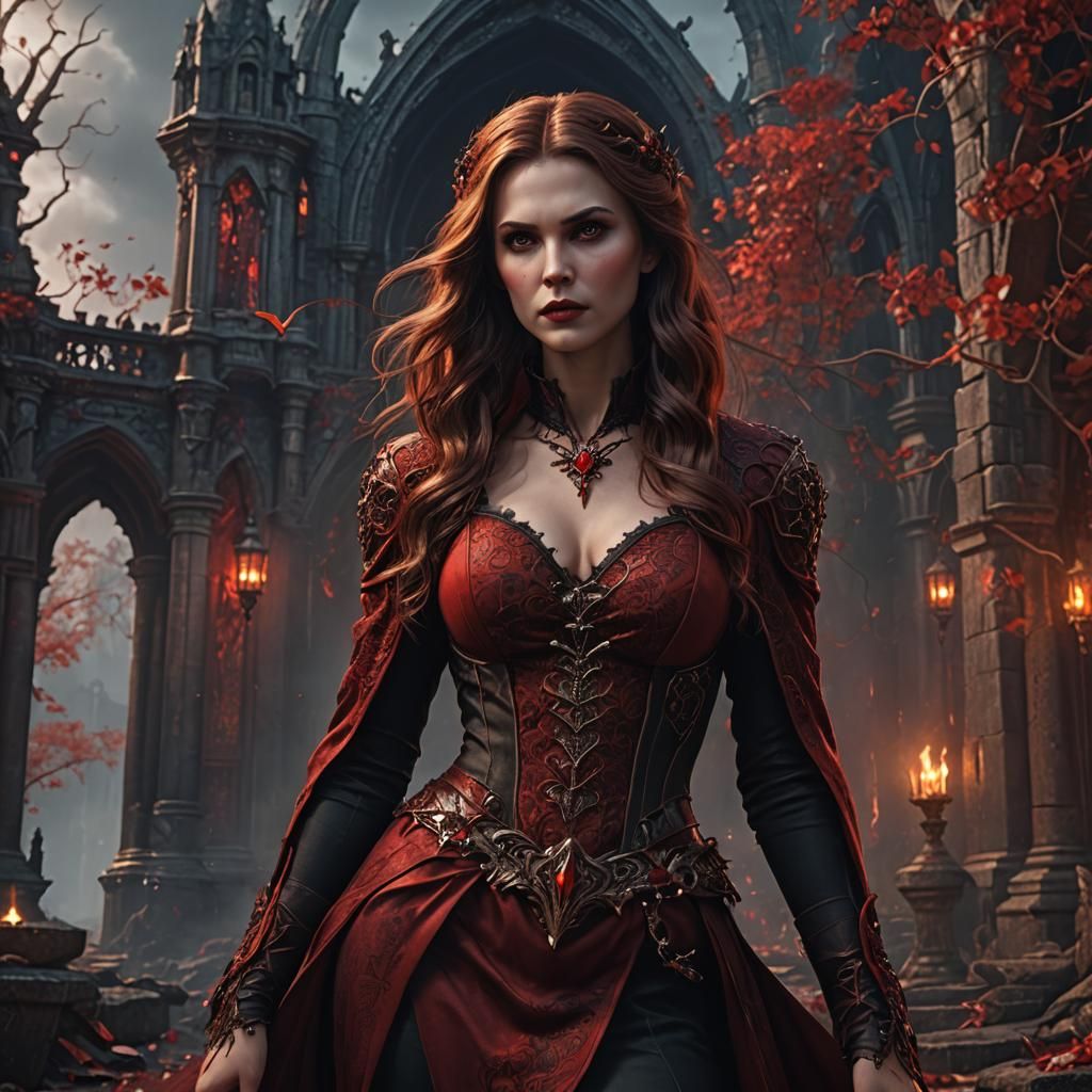 Vampire Goddess Rebecca: Detailed Matte Painting