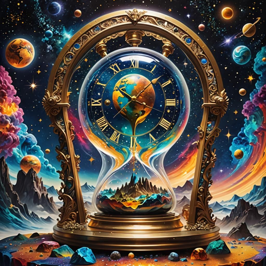 Cosmic Hourglass Embracing Continents in Time Illusion