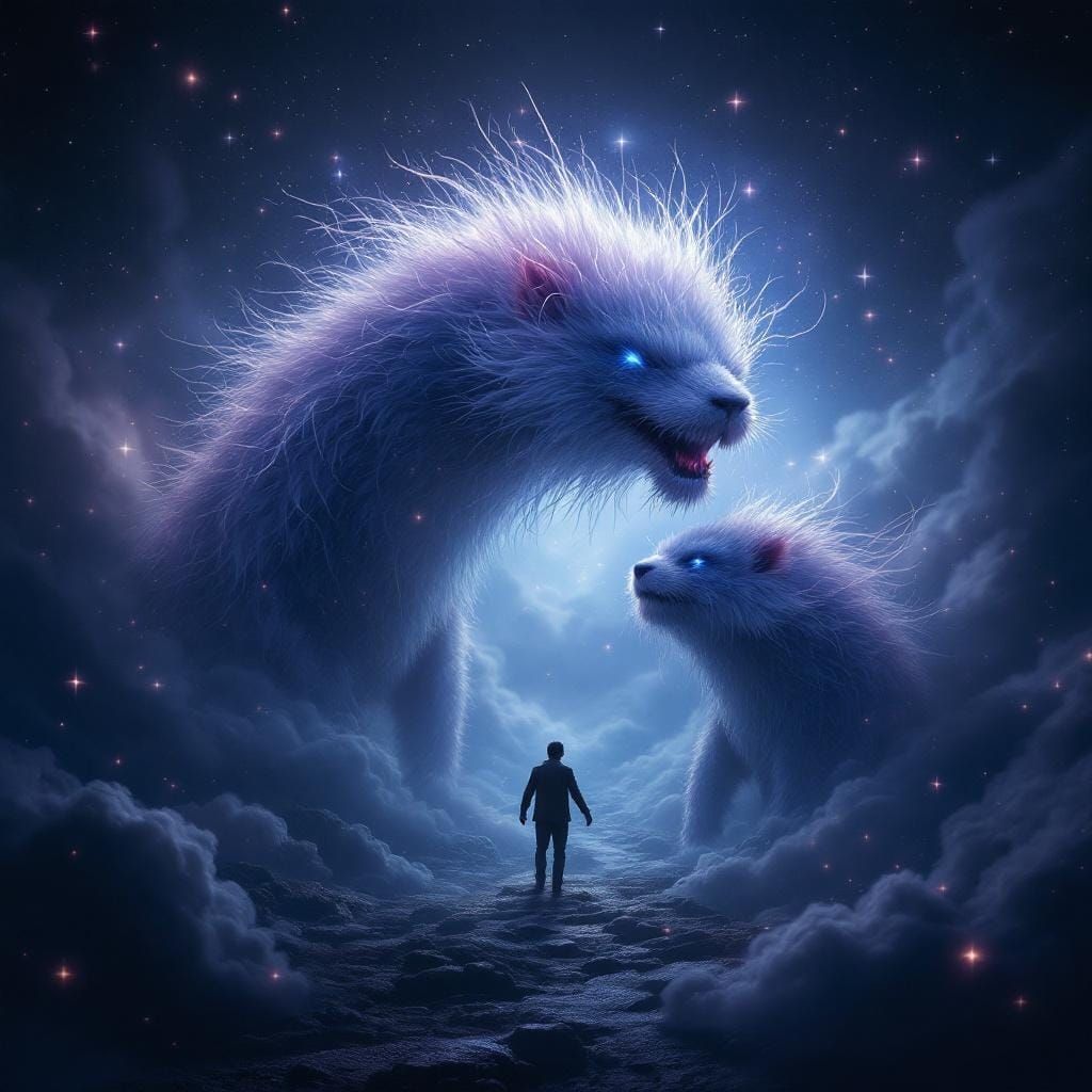 Mystical Beast Emerges from Dark Fantasy Realm