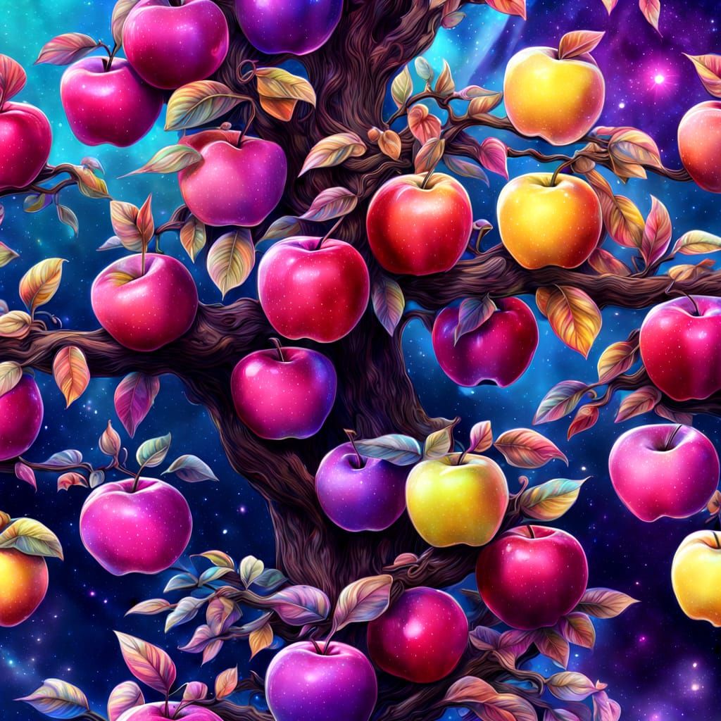 Cosmic Apples in Vibrant Hues