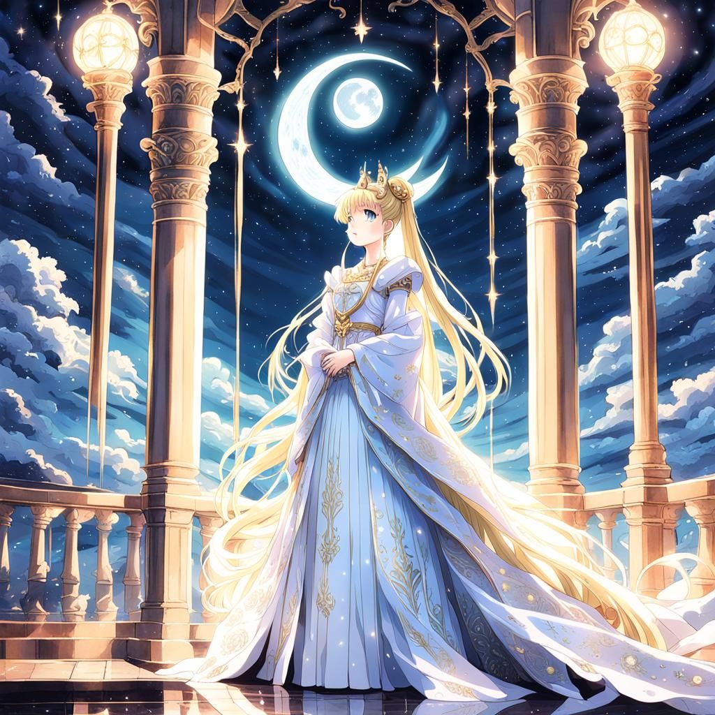 Serene Anime Queen Serenity in Moonlight