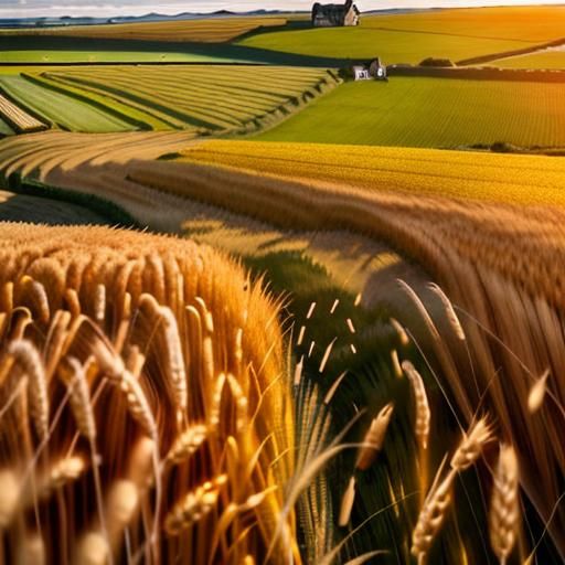 Golden Barley Field Waves in England