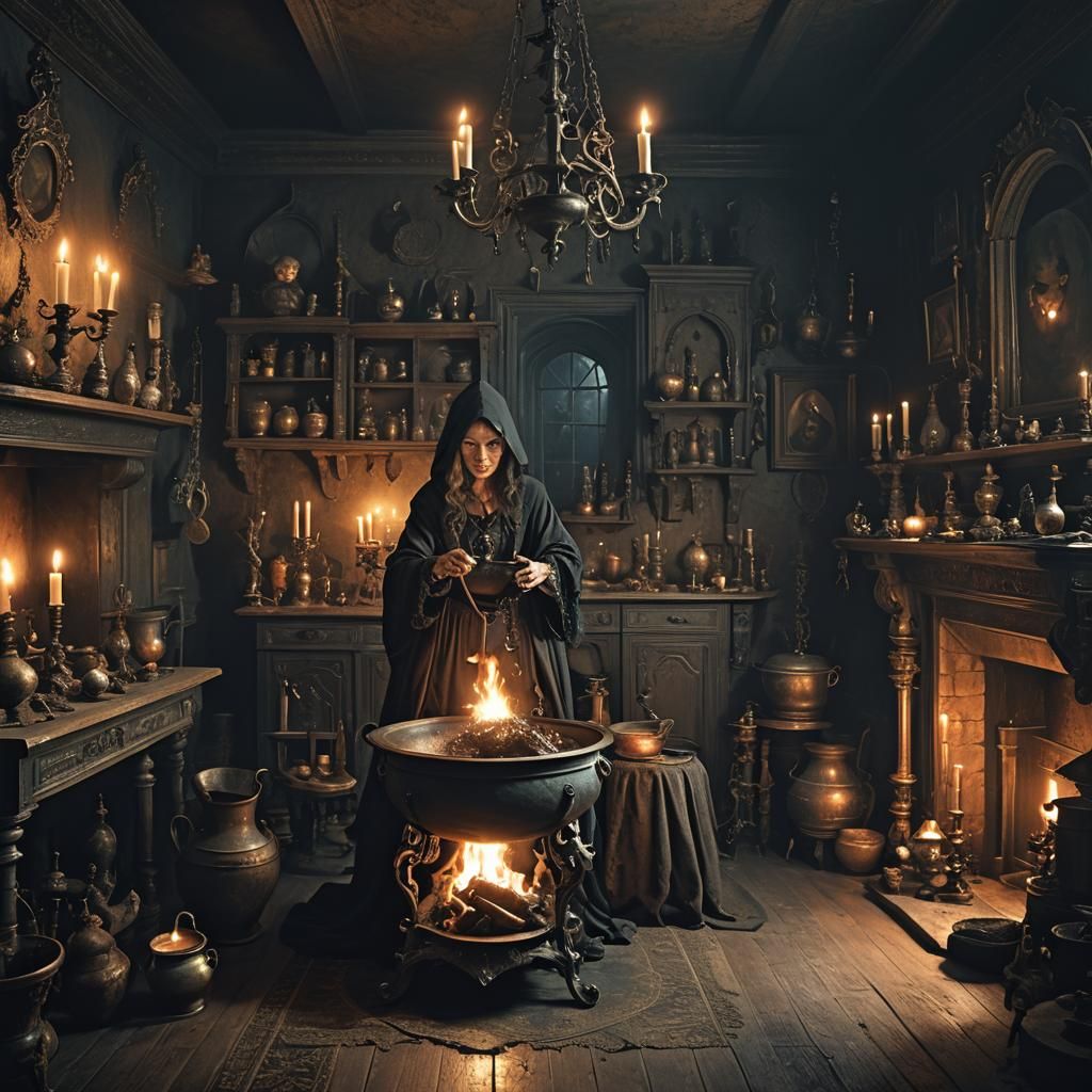Dark Fantasy Witch's House Interior