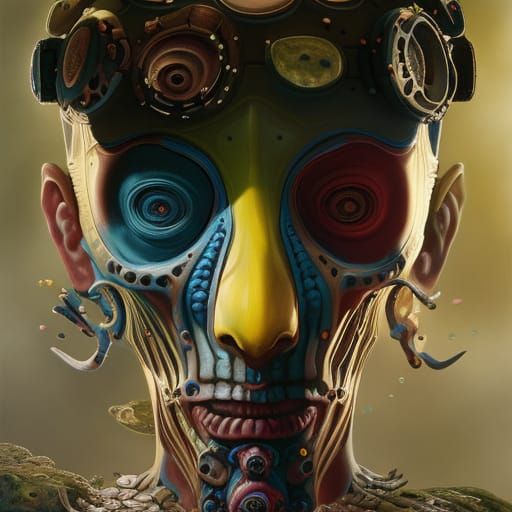 Watercolor Zombiecore Fantasy with Geometric Details