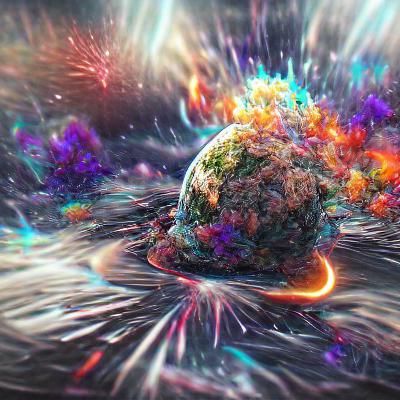 Exploding Earth: 8k Resolution Cosmic Illustration