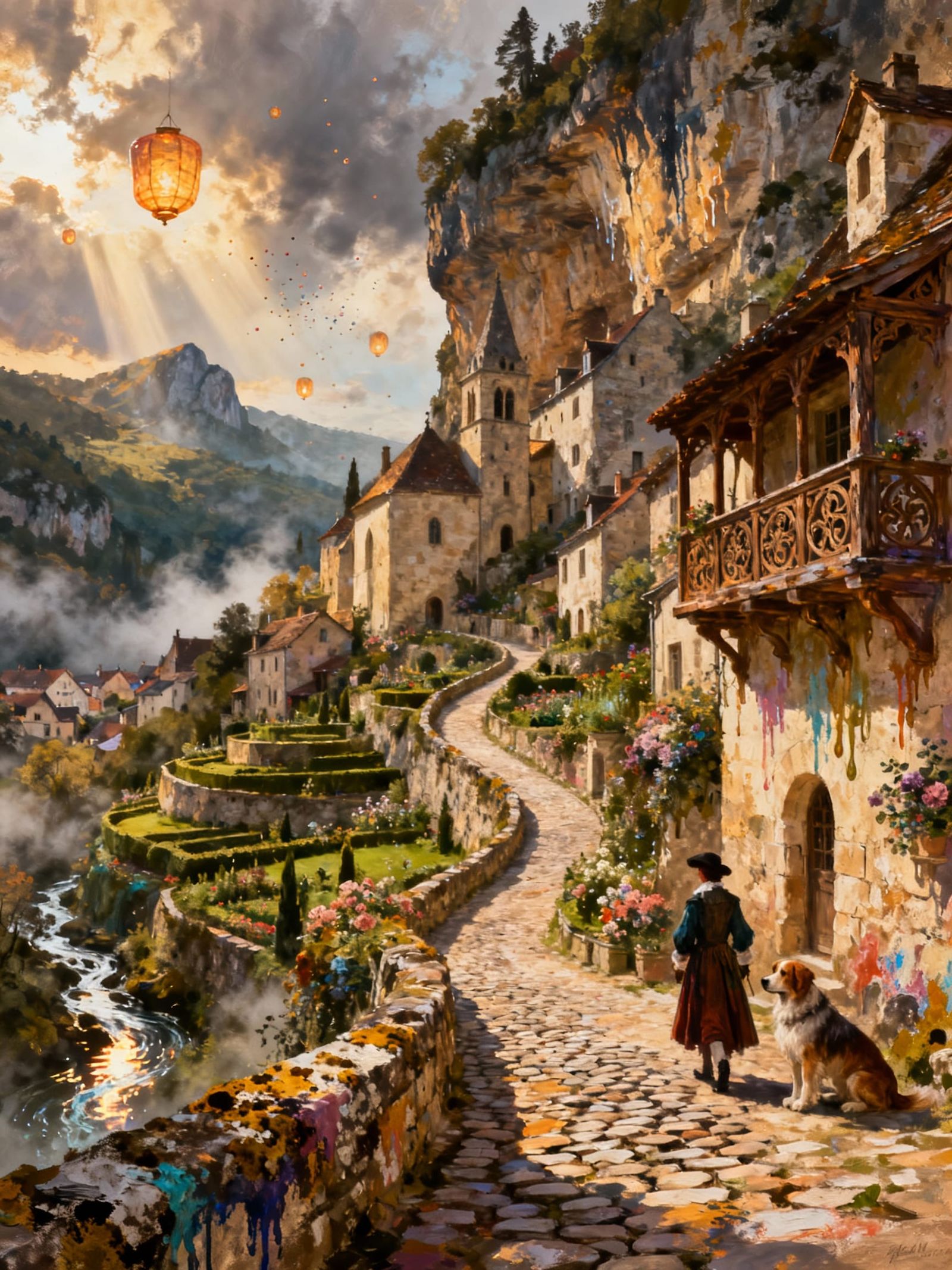 Dreamlike Rocamadour Village France in Soft Lighting