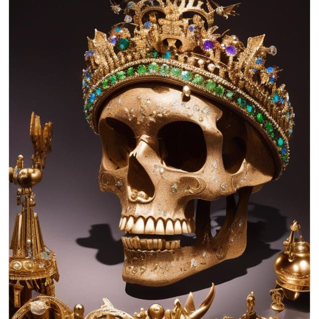 crown & diamond skull