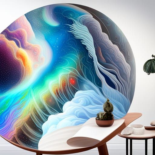 Astral Space Flight Illustration in Mixed Media