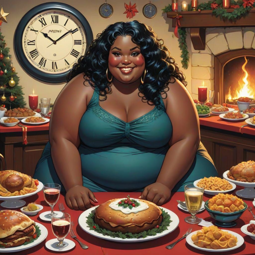 A Stunning Young Black Woman Celebrates New Year in a Vibran...