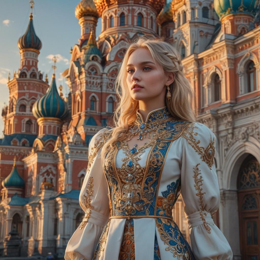 Exotic Beauty in Moscow Sunset: Digital Matte Painting
