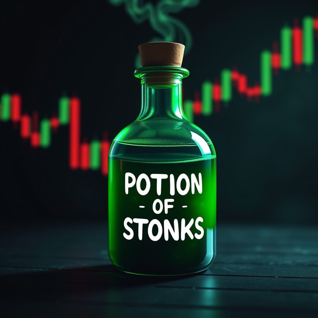 Potion of Stonks in Synthwave Style