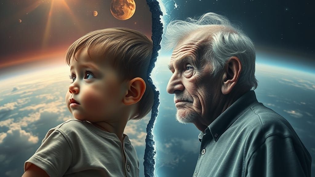 Time Rift: Youthful Hope and Regretful Reflection