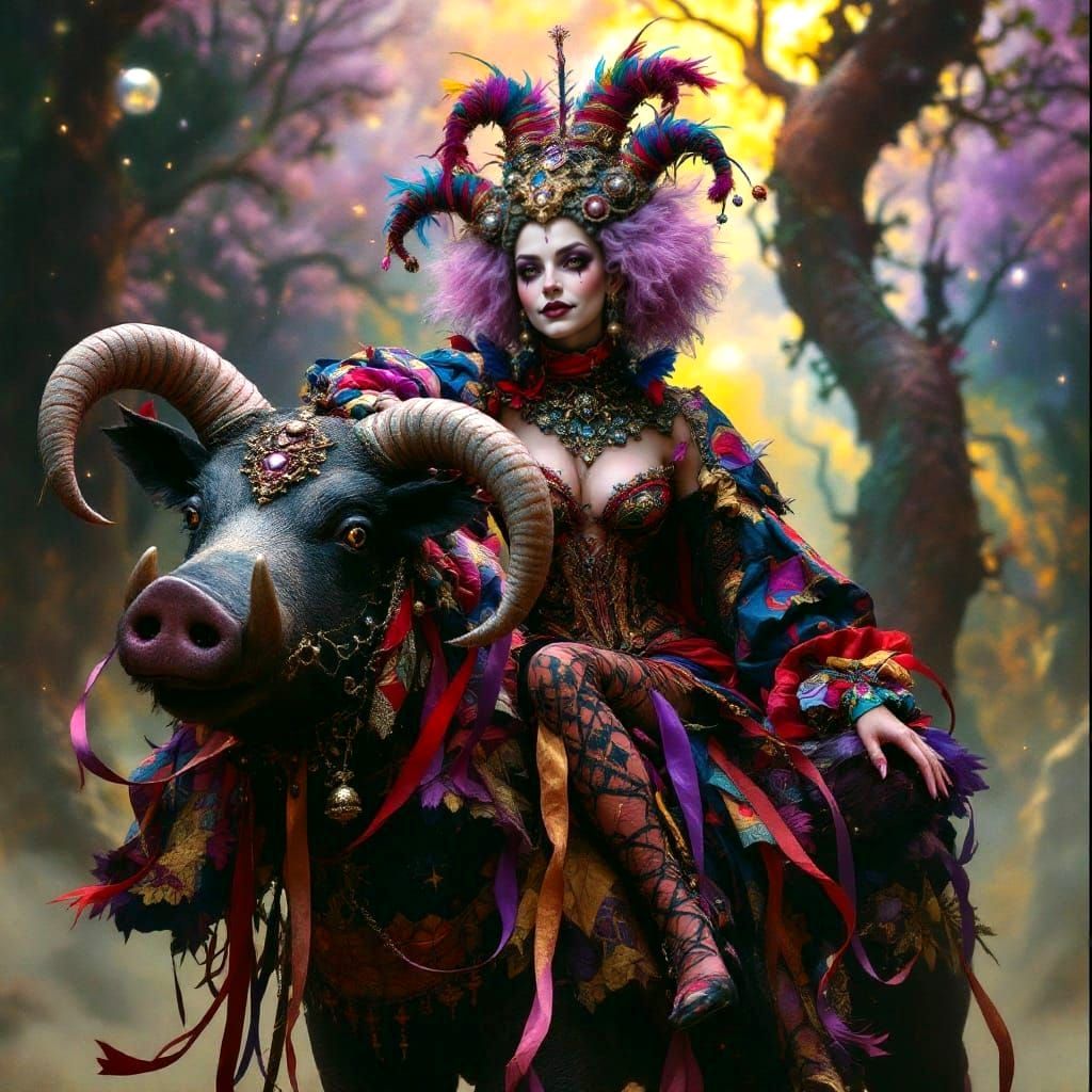 Confident Jester on a Majestic Galactic Sow