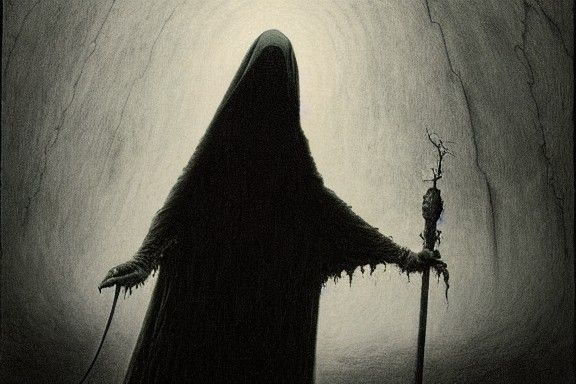 Vecna in Beksiński-Inspired Surrealism