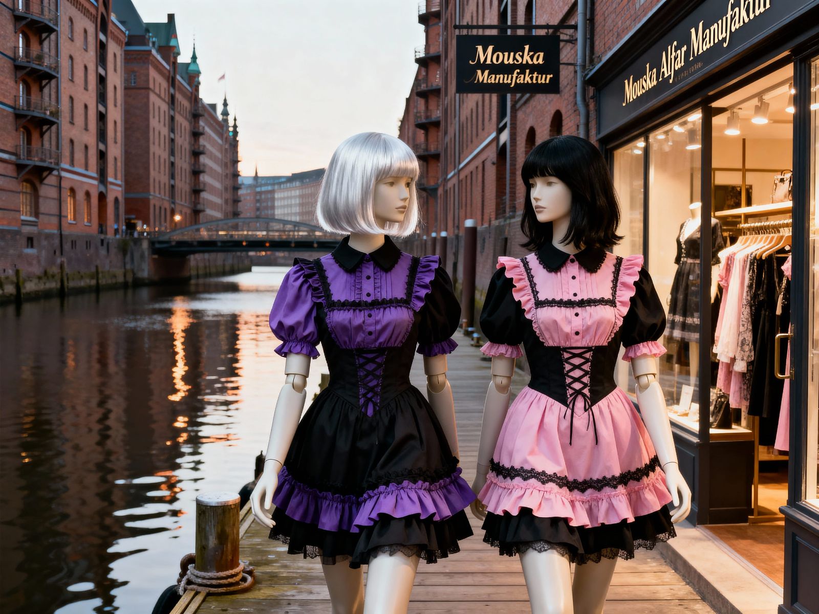 Mannequin Friends Shopping in Hamburg's Speicherstadt