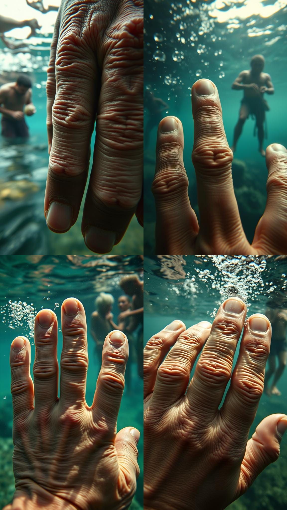 Wrinkled Fingers Underwater: An Evolutionary Adaptation