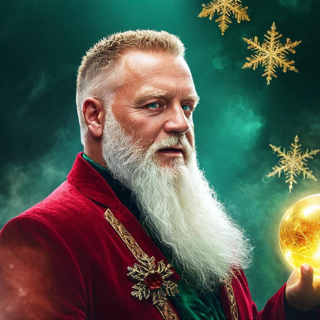 Glamorous Santa Claus in Ornate Regalia
