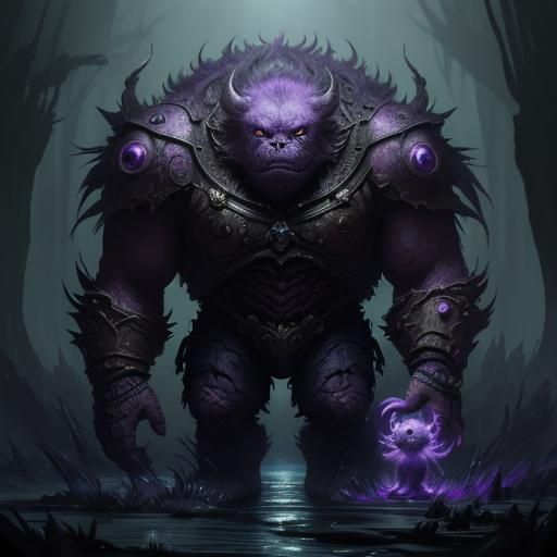 Fluffy Chibi Creature in Dark Fantasy Style