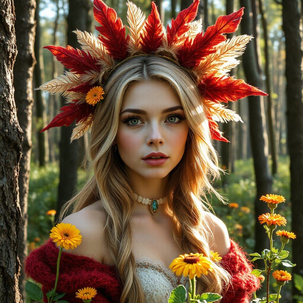 Beautiful Fairy in Swedish Forest: 3D Portrait